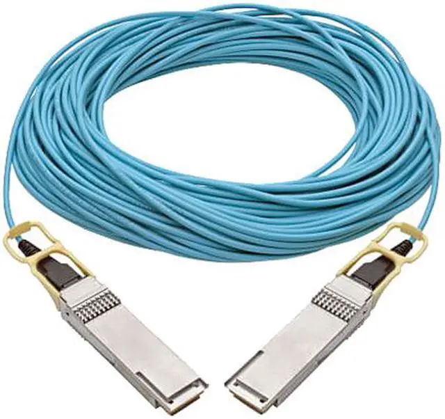 Alt view image 2 of 4 - TRIPP LITE N28H-30M-AQ 98.42 ft. Aqua QSFP28 to QSFP28 Active Optical Cable - 100 GbE, AOC, M/M, Aqua, 30 m (98.4 ft.)