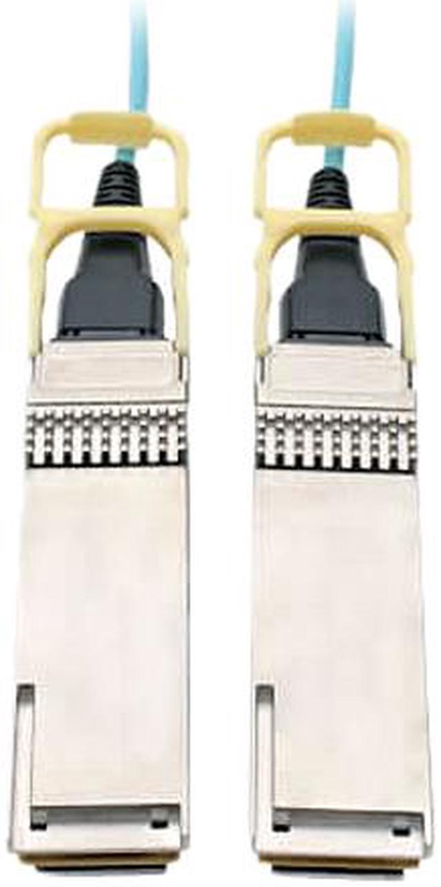 Main image of TRIPP LITE N28H-05M-AQ 16.4 ft. Aqua QSFP28 to QSFP28 Active Optical Cable - 100 GbE, AOC, M/M, Aqua, 5m (16.4 ft.)