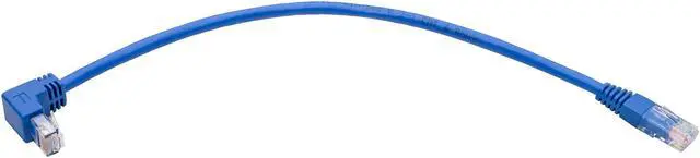 Alt view image 6 of 6 - Tripp Lite Down-Angle Cat6 UTP Patch Cable (RJ45), M/M, Gigabit, Molded, Blue, 1 ft. (N204-001-BL-DN)