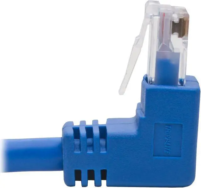 Alt view image 4 of 6 - Tripp Lite Down-Angle Cat6 UTP Patch Cable (RJ45), M/M, Gigabit, Molded, Blue, 1 ft. (N204-001-BL-DN)
