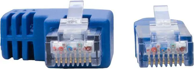 Alt view image 3 of 6 - Tripp Lite Left-Angle Cat6 UTP Patch Cable (RJ45), M/M, Gigabit, Molded, Blue, 1 ft. (N204-001-BL-LA)