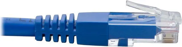 Alt view image 4 of 6 - Tripp Lite Left-Angle Cat6 UTP Patch Cable (RJ45), M/M, Gigabit, Molded, Blue, 1 ft. (N204-001-BL-LA)