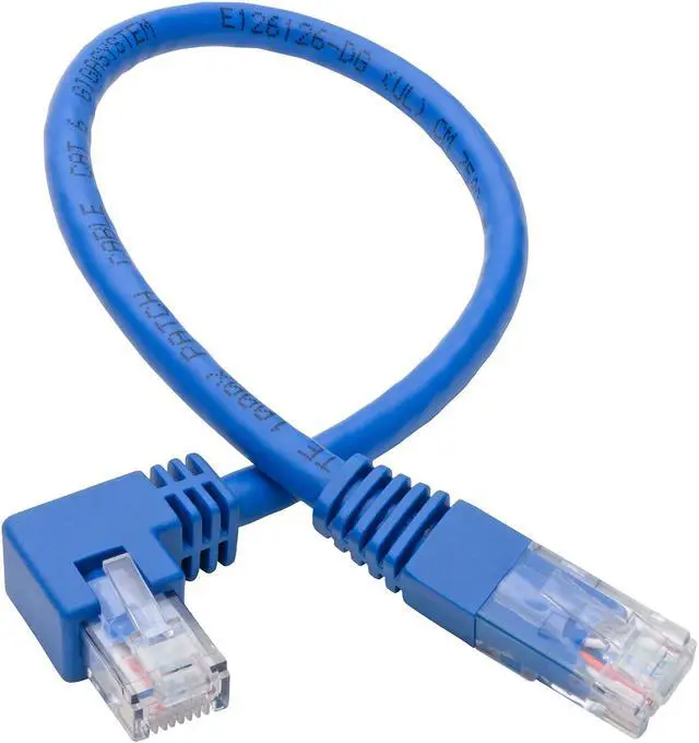 Alt view image 2 of 6 - Tripp Lite Right-Angle Cat6 UTP Patch Cable (RJ45), 1-ft. (N204-001-BL-RA)