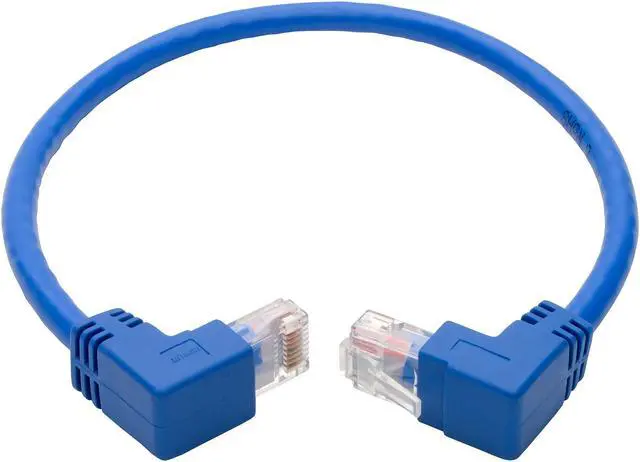 Alt view image 2 of 6 - Tripp Lite Cat6 UTP Patch Cable (RJ46), Up-Angle Male/Down-Angle Male, 1-ft. (N204-001-BL-UD)