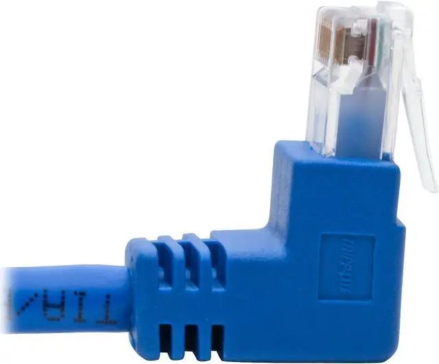 Alt view image 5 of 6 - Tripp Lite Cat6 UTP Patch Cable (RJ46), Up-Angle Male/Down-Angle Male, 1-ft. (N204-001-BL-UD)