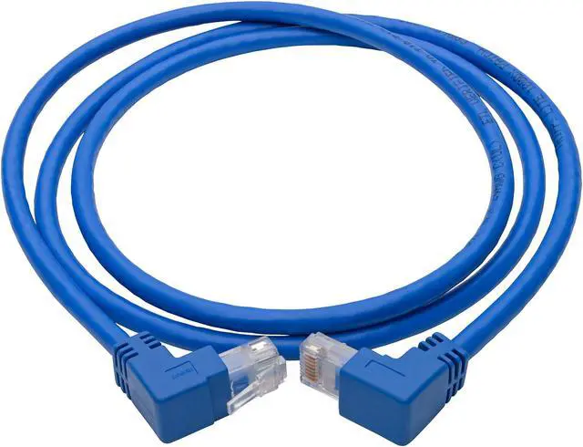 Alt view image 2 of 5 - Tripp Lite Cat6 UTP Patch Cable (RJ46), Up-Angle Male/Down-Angle Male, 4-ft. (N204-004-BL-UD)