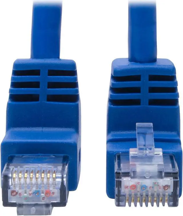 Alt view image 3 of 5 - Tripp Lite Cat6 UTP Patch Cable (RJ46), Up-Angle Male/Down-Angle Male, 4-ft. (N204-004-BL-UD)