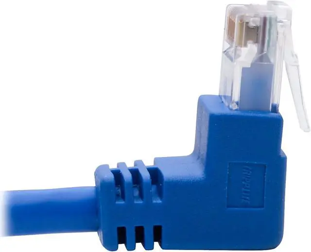 Alt view image 4 of 5 - Tripp Lite Cat6 UTP Patch Cable (RJ46), Up-Angle Male/Down-Angle Male, 4-ft. (N204-004-BL-UD)