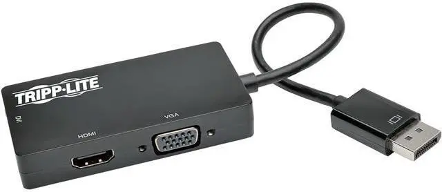 Main image of Tripp Lite P136-06NHDV4KBP DisplayPort 1.2 to VGA/DVI/HDMI All-in-One Converter Adapter, 4K x 2K HDMI @ 24/30 Hz, 6 in. 50 Pack