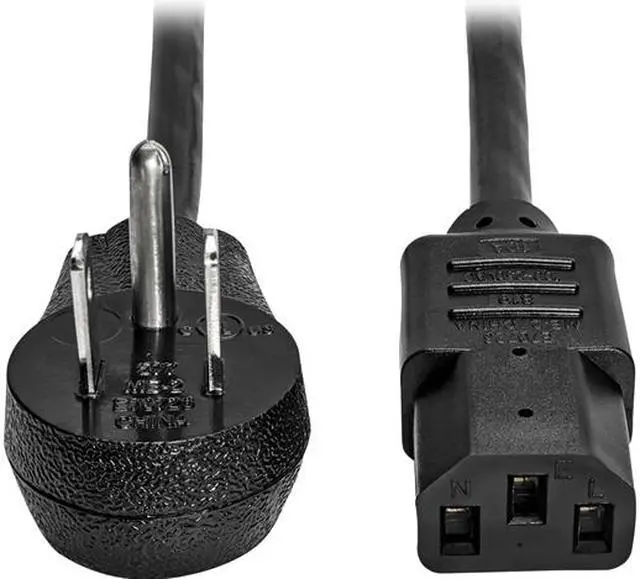 Main image of Tripp Lite Model P006-015-15D 15 ft. Desktop Computer AC Power Cord, Right-Angle NEMA 5-15P to C13 - 10A, 125V, 18 AWG, 15 ft., Black