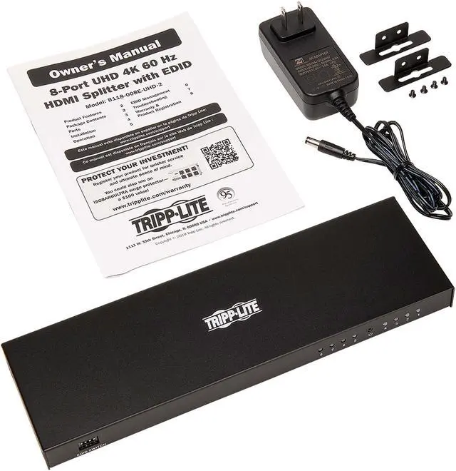 Alt view image 4 of 4 - Tripp Lite B118-008E-UHD-2 8-Port HDMI Splitter - HDMI 2.0, 4K x 2K @ 60 Hz, HDCP 2.2, EDID Management