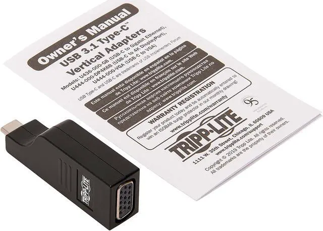 Alt view image 5 of 6 - Tripp Lite U444-000-VGA USB-C to VGA Vertical Adapter (M/F)