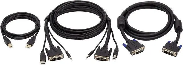 Alt view image 2 of 10 - Tripp Lite P784-006-DVU DVI KVM Cable Kit - DVI, USB, 3.5 mm Audio (3xM/3xM) + USB (M/M) + DVI (M/M), 1080p, 6 ft., Black