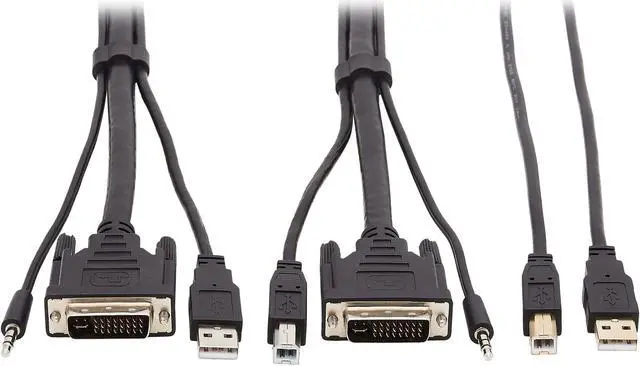 Main image of Tripp Lite P784-006-U 6 ft. DVI KVM Cable Kit - DVI, USB, 3.5 mm Audio (3xM/3xM) + USB (M/M), 1080p, 6 ft., Black
