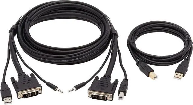 Alt view image 2 of 9 - Tripp Lite P784-006-U 6 ft. DVI KVM Cable Kit - DVI, USB, 3.5 mm Audio (3xM/3xM) + USB (M/M), 1080p, 6 ft., Black