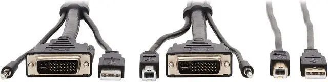 Alt view image 3 of 9 - Tripp Lite P784-006-U 6 ft. DVI KVM Cable Kit - DVI, USB, 3.5 mm Audio (3xM/3xM) + USB (M/M), 1080p, 6 ft., Black