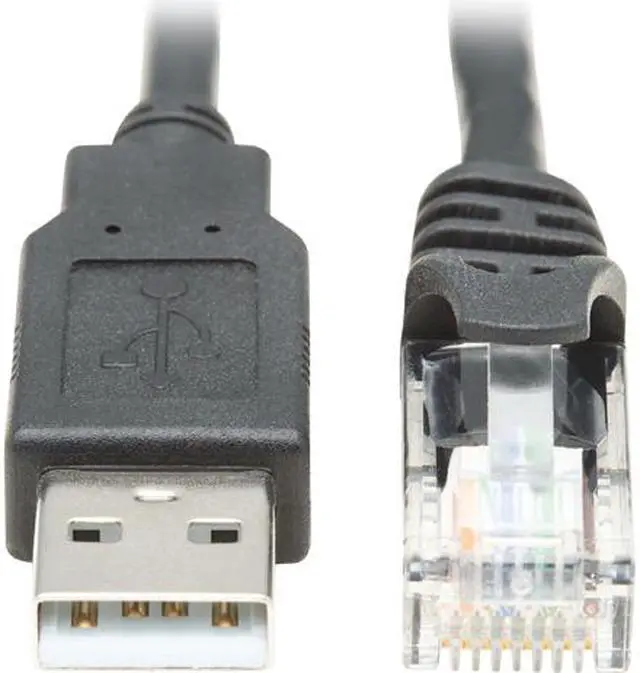 Main image of Tripp Lite USB-A to RJ45 Rollover Console Cable (M/M) - Cisco Compatible, 250 Kbps, 6 ft., Black (U009-006-RJ45-X)