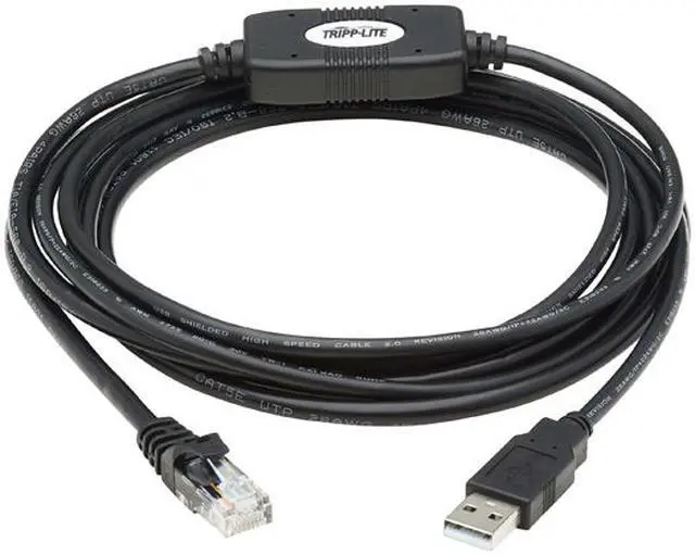 Alt view image 2 of 6 - Tripp Lite USB-A to RJ45 Rollover Console Cable (M/M) - Cisco Compatible, 250 Kbps, 10 ft., Black (U009-010-RJ45-X)