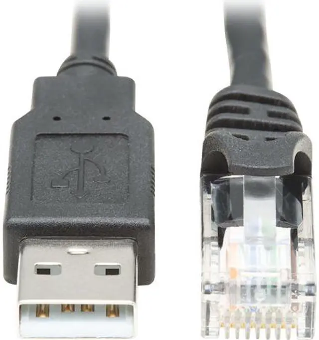 Main image of Tripp Lite USB-A to RJ45 Rollover Console Cable (M/M) - Cisco Compatible, 250 Kbps, 15 ft., Black (U009-015-RJ45-X)