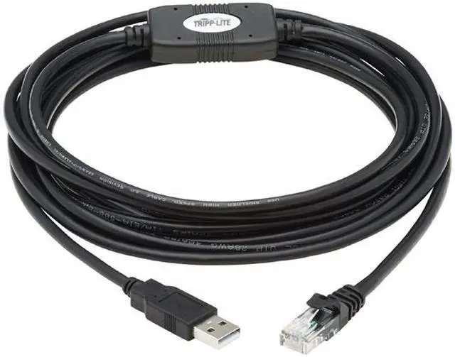 Alt view image 2 of 6 - Tripp Lite USB-A to RJ45 Rollover Console Cable (M/M) - Cisco Compatible, 250 Kbps, 15 ft., Black (U009-015-RJ45-X)