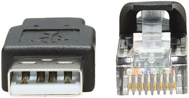 Alt view image 3 of 6 - Tripp Lite USB-A to RJ45 Rollover Console Cable (M/M) - Cisco Compatible, 250 Kbps, 15 ft., Black (U009-015-RJ45-X)