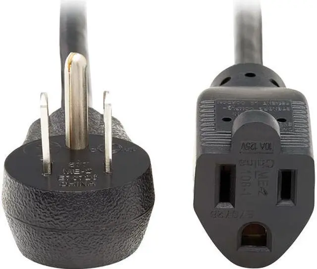 Main image of Tripp Lite P022-025-15D Power Extension Cord, Right-Angle NEMA 5-15P to NEMA 5-15R - 10A, 120V, 18 AWG, 25 ft. Black