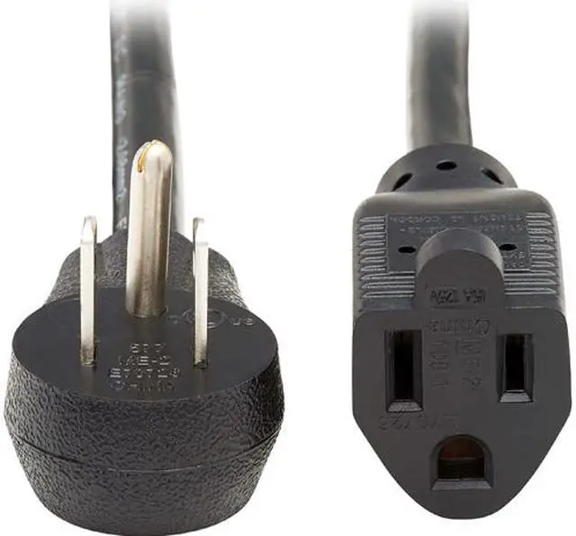 Main image of Tripp Lite P024-003-13A15D 3 ft. Extension Cord, Right Angle 5-15P to 5-15R, 13A, 120V, 16 AWG, Black