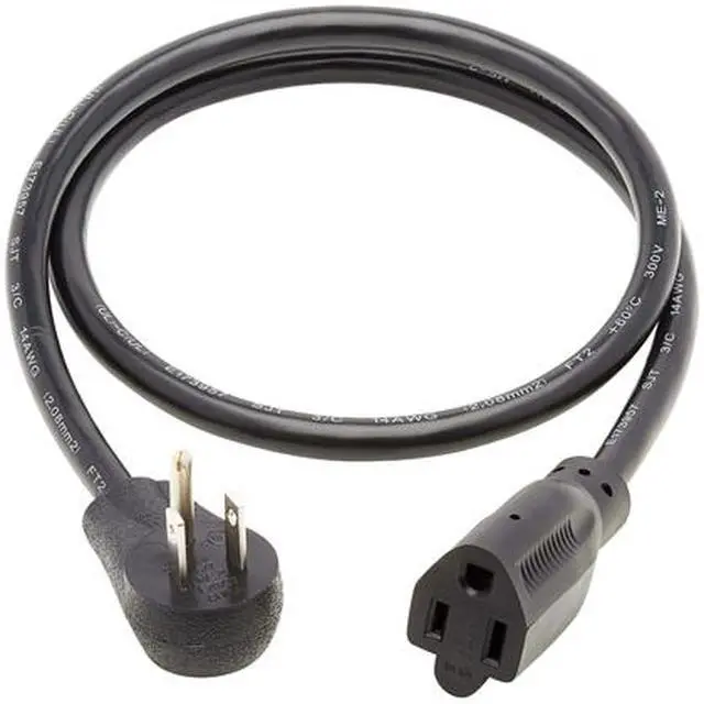 Alt view image 2 of 4 - Tripp Lite P024-003-13A15D 3 ft. Extension Cord, Right Angle 5-15P to 5-15R, 13A, 120V, 16 AWG, Black
