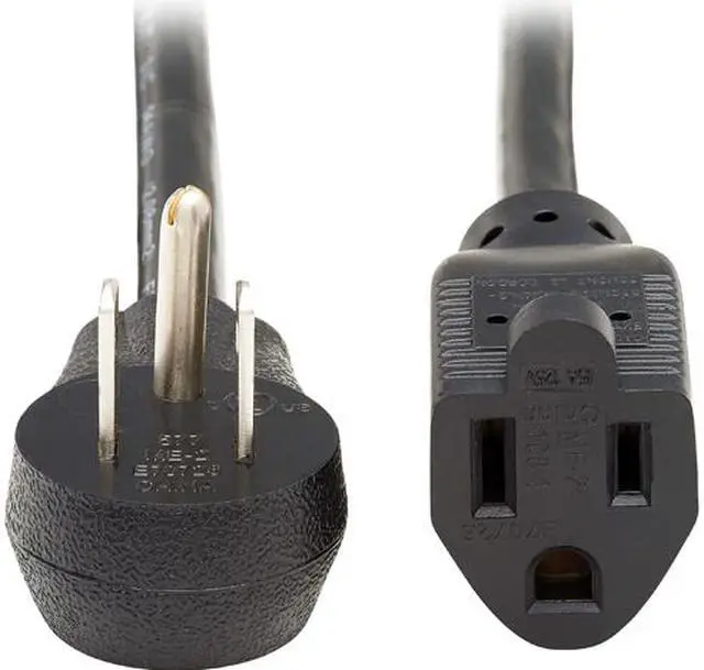 Main image of Tripp Lite P024-003-15D 3 ft. Extension Cord, Right-Angle NEMA 5-15P to NEMA 5-15R - Heavy Duty, 15A, 120V, 14 AWG, Black