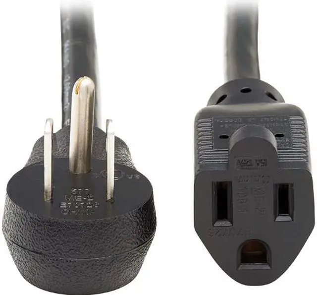 Main image of Tripp Lite P024-006-15D 6 ft. Extension Cord, Right-Angle NEMA 5-15P to NEMA 5-15R - Heavy Duty, 15A, 120V, 14 AWG, Black
