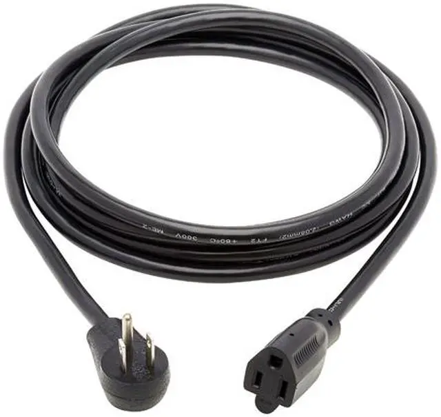 Alt view image 2 of 4 - Tripp Lite P024-010-15D 10 ft. Extension Cord, Right-Angle NEMA 5-15P to NEMA 5-15R - Heavy Duty, 15A, 120V, 14 AWG, Black