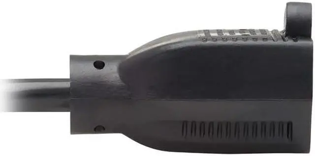 Alt view image 3 of 4 - Tripp Lite P024-010-15D 10 ft. Extension Cord, Right-Angle NEMA 5-15P to NEMA 5-15R - Heavy Duty, 15A, 120V, 14 AWG, Black