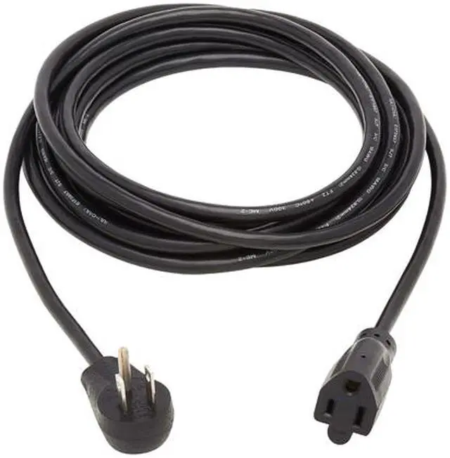 Alt view image 2 of 4 - Tripp Lite P022-015-15D 15 ft. Power Extension Cord, Right-Angle NEMA 5-15P to NEMA 5-15R - 10A, 120V, 18 AWG, Black