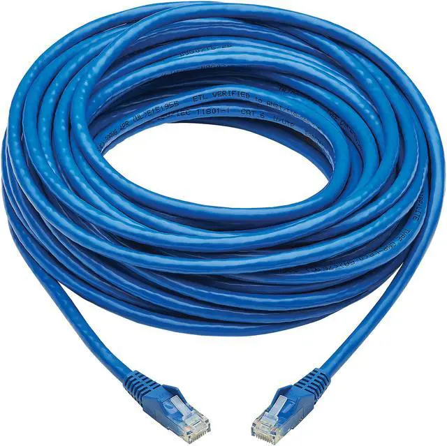 Alt view image 2 of 4 - Tripp Lite Cat6 UTP Patch Cable (RJ45) - M/M, PoE, Gigabit, Snagless, CMR-LP, Blue, 50 ft. (N201P-050-BL)