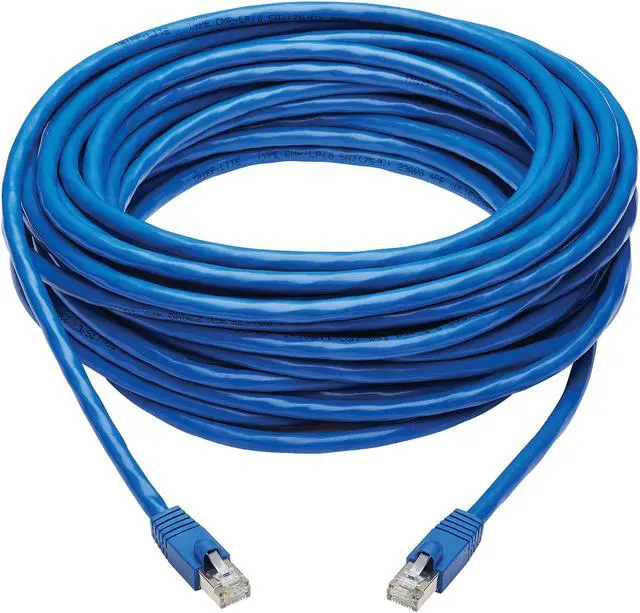 Alt view image 2 of 4 - Tripp Lite Cat6a 10G-Certified Snagless F/UTP Network Patch Cable (RJ45 M/M), PoE, CMR-LP, Blue, 50 ft. (N261P-050-BL)