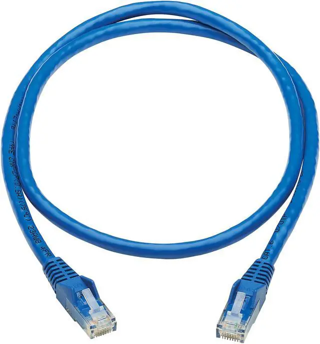 Alt view image 2 of 4 - Tripp Lite Cat6 UTP Patch Cable (RJ45) - M/M, PoE, Gigabit, Snagless, CMR-LP, Blue, 3 ft. (N201P-003-BL)