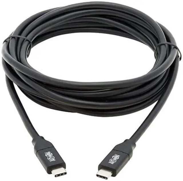 Alt view image 4 of 4 - Tripp Lite U040-C3M-C-5A Black USB-C Cable (M/M) - USB 2.0, 5A Rating, USB-IF Certified, Thunderbolt 3 Compatible, 3m