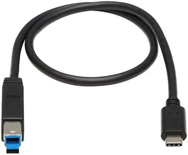 Alt view image 2 of 3 - Tripp Lite U422-20N-G2 Black USB-C to USB Type-B Cable (M/M) - USB 3.1, Gen 2 (10 Gbps), Thunderbolt 3 Compatible, 20-in.