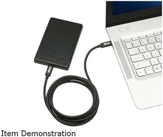 Alt view image 5 of 5 - Tripp Lite Model MTB3-01M-5A-B Thunderbolt 3 Passive Cable - 20 Gbps, 5A 100W Power Delivery, 4K/60 Hz, 1m (3.3 ft.), Black Male to Male
