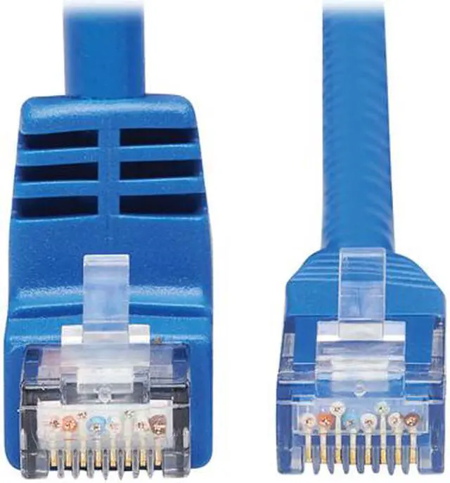 Alt view image 2 of 5 - TRIPP LITE N204-020-BL-DN 20 ft. Cat 6 Blue Down-Angle Cat6 Gigabit Molded UTP Ethernet Cable (RJ45 Right-Angle Down M to RJ45 M)