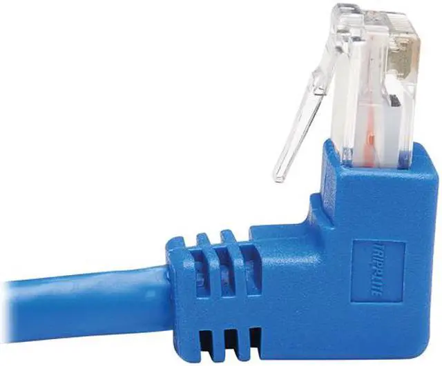 Alt view image 3 of 5 - TRIPP LITE N204-020-BL-DN 20 ft. Cat 6 Blue Down-Angle Cat6 Gigabit Molded UTP Ethernet Cable (RJ45 Right-Angle Down M to RJ45 M)