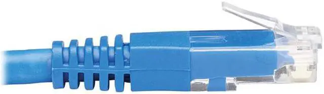 Alt view image 4 of 5 - TRIPP LITE N204-020-BL-DN 20 ft. Cat 6 Blue Down-Angle Cat6 Gigabit Molded UTP Ethernet Cable (RJ45 Right-Angle Down M to RJ45 M)