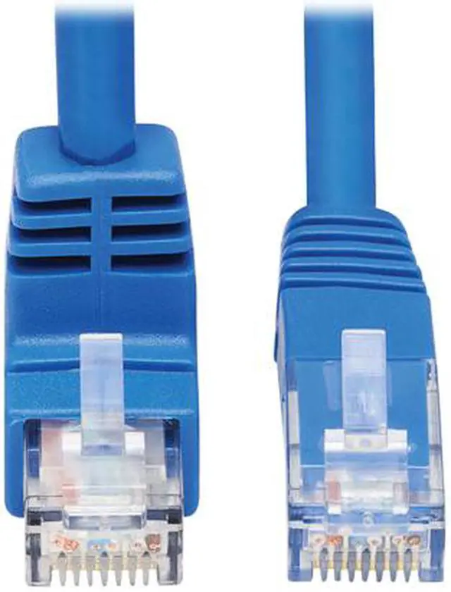 Alt view image 5 of 5 - TRIPP LITE N204-020-BL-DN 20 ft. Cat 6 Blue Down-Angle Cat6 Gigabit Molded UTP Ethernet Cable (RJ45 Right-Angle Down M to RJ45 M)