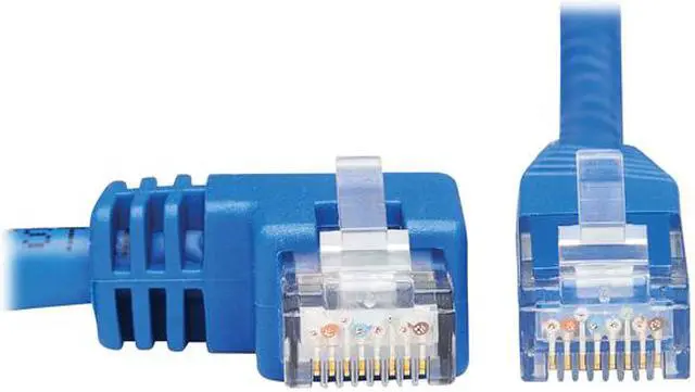 Alt view image 2 of 5 - TRIPP LITE N204-020-BL-LA 20 ft. Cat 6 Blue Left-Angle Cat6 Gigabit Molded UTP Ethernet Cable (RJ45 Left-Angle M to RJ45 M)