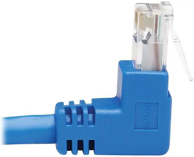 Alt view image 3 of 5 - TRIPP LITE N204-020-BL-UP 20 ft. Cat 6 Blue Up-Angle Cat6 Gigabit Molded UTP Ethernet Cable (RJ45 Right-Angle Up M to RJ45 M)