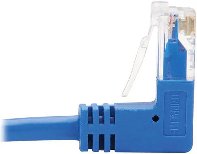 Alt view image 3 of 5 - TRIPP LITE N204-S02-BL-DN 2 ft. Cat 6 Blue Down-Angle Cat6 Gigabit Molded Slim UTP Ethernet Cable (RJ45 Right-Angle Down M to RJ45 M)