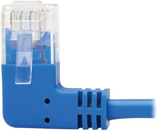 Alt view image 3 of 5 - TRIPP LITE N204-S02-BL-LA 2 ft. Cat 6 Blue Left-Angle Cat6 Gigabit Molded Slim UTP Ethernet Cable (RJ45 Left-Angle M to RJ45 M)