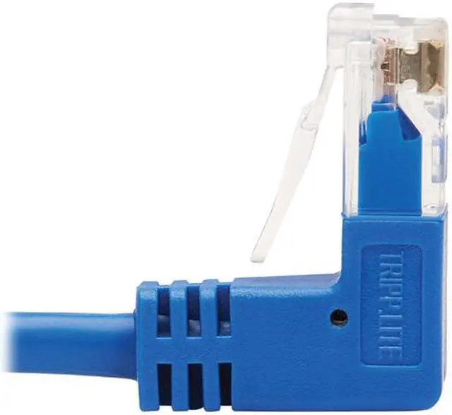 Alt view image 3 of 5 - TRIPP LITE N204-S02-BL-UD 2 ft. Cat 6 Blue Up/Down-Angle Cat6 Gigabit Molded Slim UTP Ethernet Cable (RJ45 Up-Angle M to RJ45 Down-Angle M)