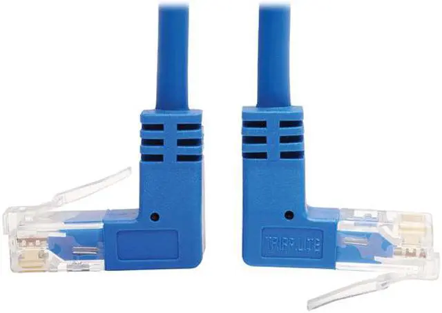 Alt view image 5 of 5 - TRIPP LITE N204-S02-BL-UD 2 ft. Cat 6 Blue Up/Down-Angle Cat6 Gigabit Molded Slim UTP Ethernet Cable (RJ45 Up-Angle M to RJ45 Down-Angle M)