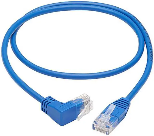 Alt view image 6 of 6 - TRIPP LITE N204-S02-BL-UP 2 ft. Cat 6 Blue Up-Angle Cat6 Gigabit Molded Slim UTP Ethernet Cable (RJ45 Right-Angle Up M to RJ45 M)